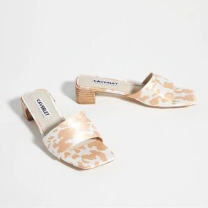 NEW Anthropologie CAVERLEY Murry Mule Slide Sandals in Taupe Cow Print 39